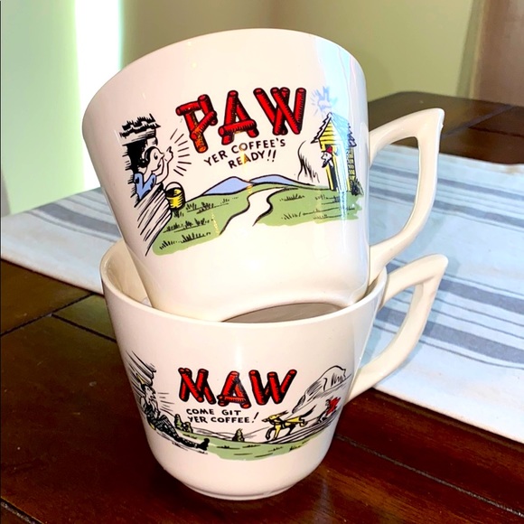 Maw And Paw Coffee Mugs Vintage